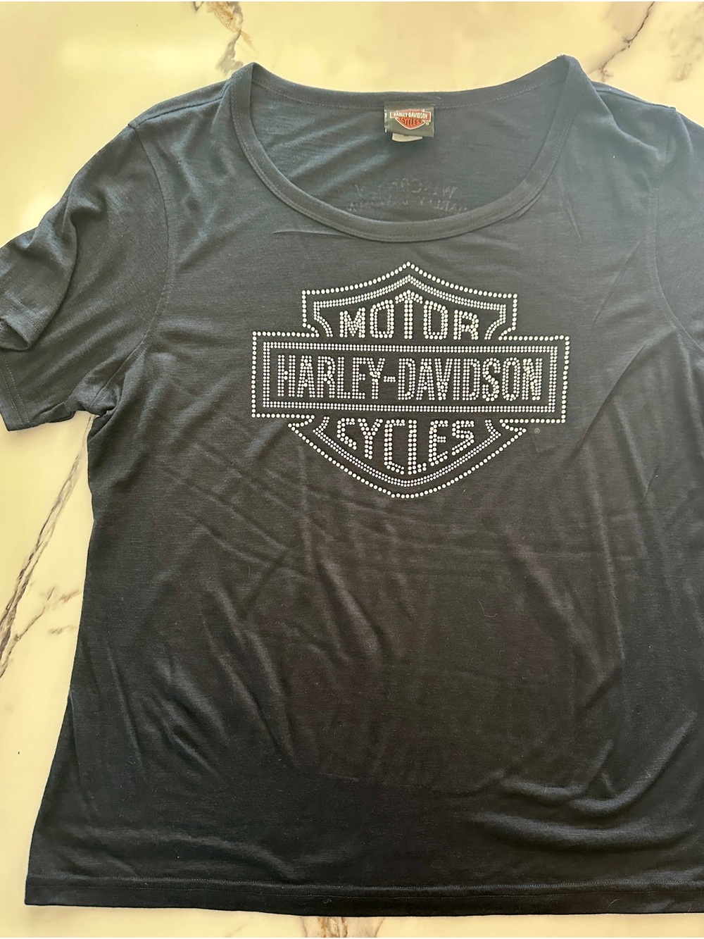 Harley-Davidson  women’s dark navy blue Rhinestone Logo Tee